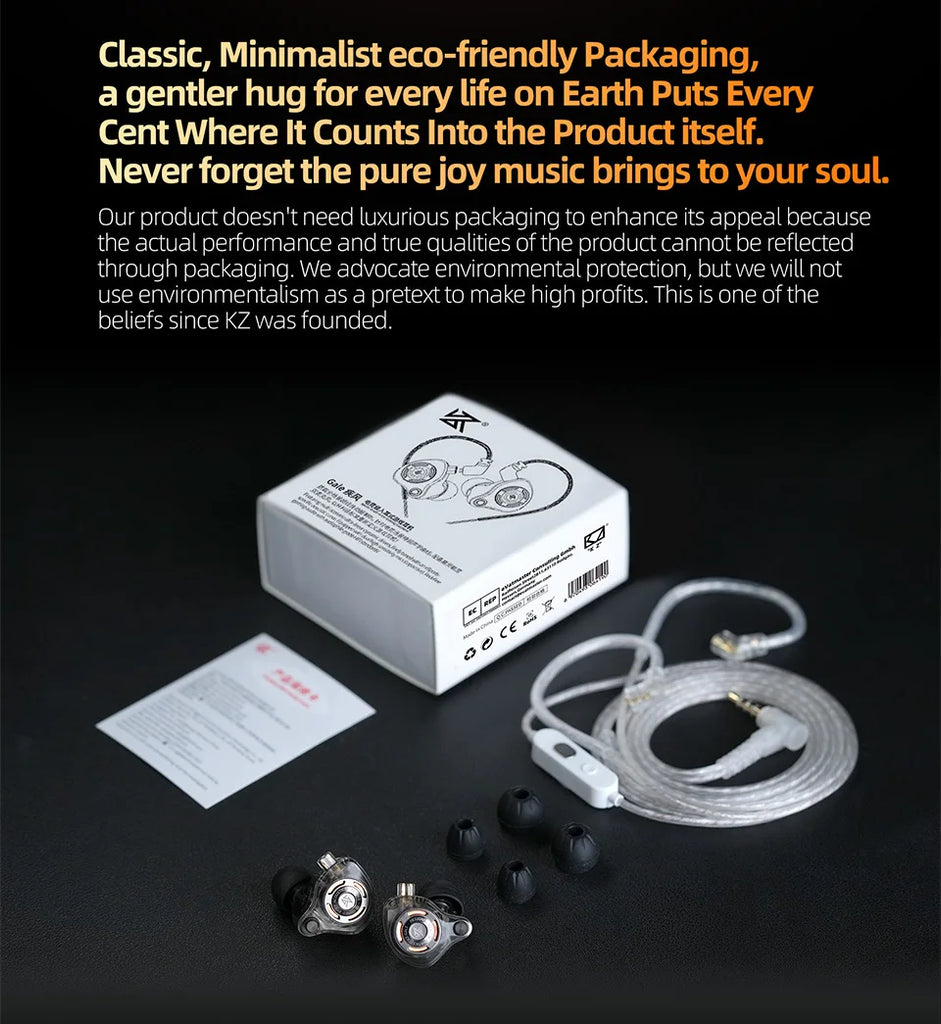KZ Gale In-Ear Gaming Earphones E-sports Bass Metal Earbuds for Video Game Stage Live Sound Headphones