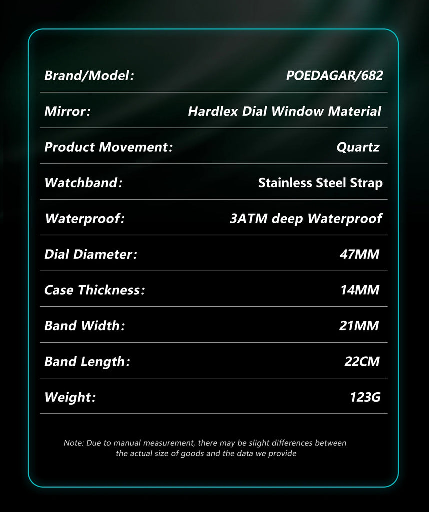 POEDAGAR Business Men Watch Date Week Waterproof Luminous Luxury Man Wristwatch Sports Stainless Steel Men's Quartz Watches Male
