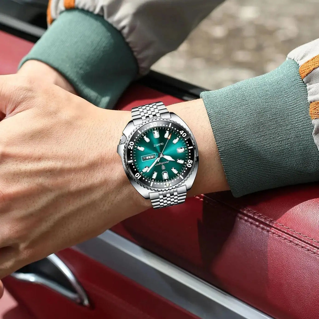 POEDAGAR Business Men Watch Date Week Waterproof Luminous Luxury Man Wristwatch Sports Stainless Steel Men's Quartz Watches Male