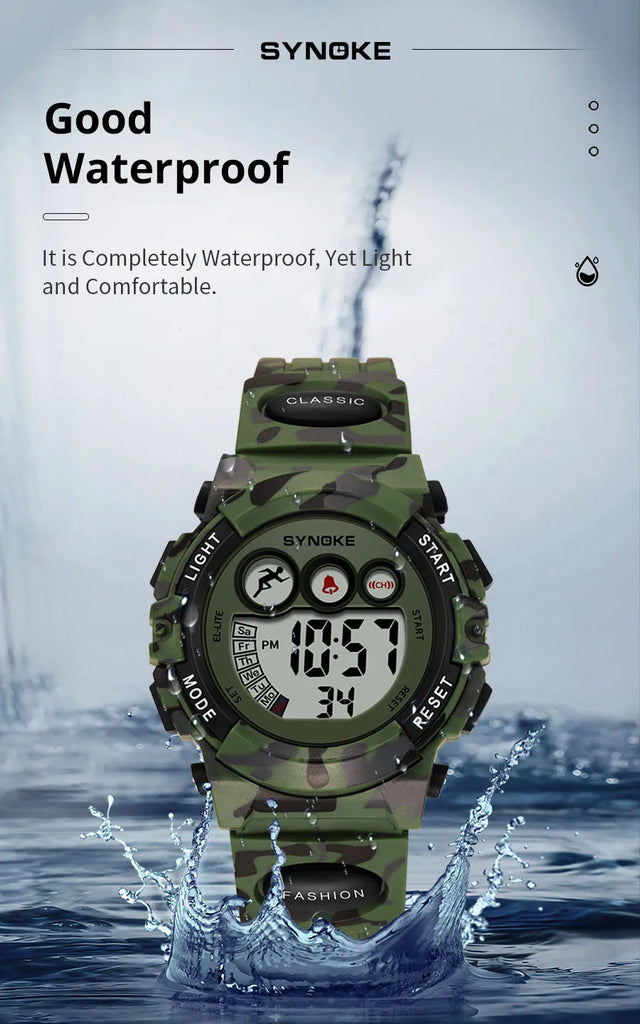 SYNOKE Student Sport Watches For Kids Colorful Electronic Watches 50M Waterproof Clock Children Digital Watch For Boys Girls