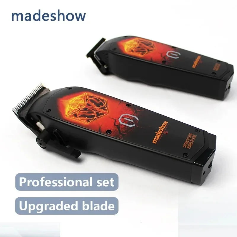 New D0 MadeShow M10M11 Professional Hair Clipper + Trimmer Set 0.1mmHair Cutting Machine Cutting T Blade High Speed High Quality