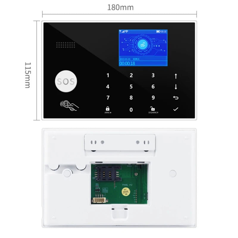 Home 4G GSM Alarm Security System 433MHz Wireless 2.4G WIFI Smart Alarm Kit Works with TUYA Smart Life APP Compatible with Alexa