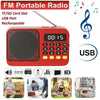 Bluetooth 5.0 Portable FM Radio Small Emergency Recargable Sound Box Mini Vintage Speaker Mp3 Player Support TF Card USB Drive