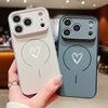 Magnetic Simple Love Print Phone Case For iPhone 17 ProMax 16 15 14 13 Pro Max For Magsafe Wireless Charge Shockproof Hard Cover