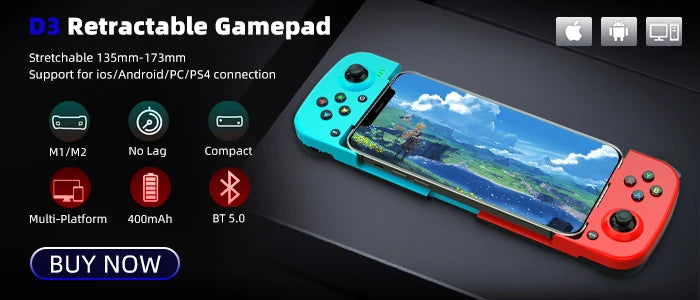 Wireless Gaming Controller For Android iPad Mobile Gamepad For Switch&XBOX Game Pass&Game Streaming Joystick Stretchable To 9.5