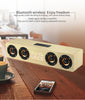 Wireless Bluetooth 5.0 Speakers For Computers Wooden Alarm Clock Display Sound System Player with AUX TF FM Radio Subwoofer Box