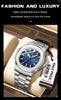 POEDAGAR Luxury Brand Men's Quartz Wristwatch Stainless Steel Waterproof Luminous Date Man Clock Square Business Watches For Men