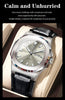 POEDAGAR High Quality Watch For Men Luxury Luminous Waterproof Week Calendar Man Clock Leather Square Men's Quartz Watches Reloj