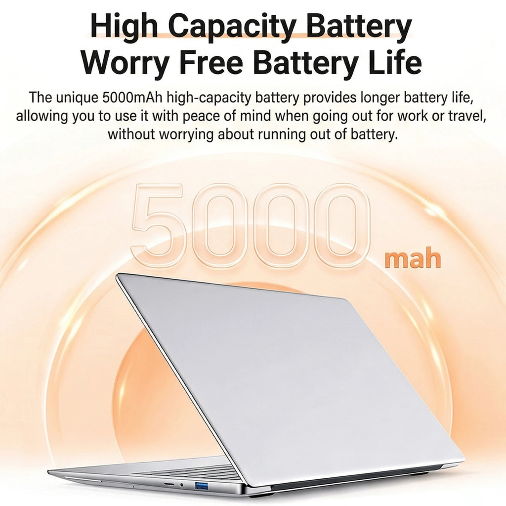 New Ultra Slim 14.1 Inch Laptop Intel 4405U 16GB RAM 2TB SSD 1920*1080 FHD Display Windows 11 Pro Office Study Computer