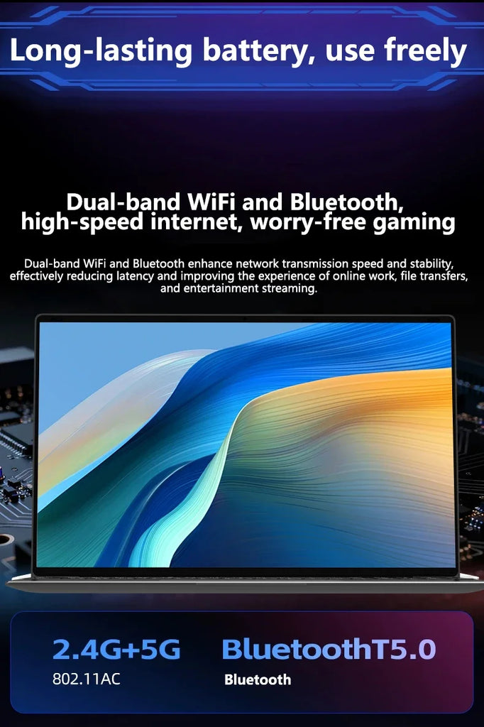 Ultra Slim LENO 14.1" Laptop Intel 4405U Windows11 16GB 2TB SSD 1920*1080 Display Office Gaming Study Computer
