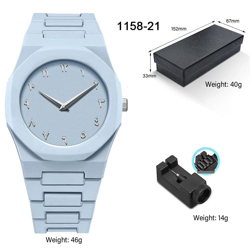 Men's Classic Business Watch Arabic Numerals Polycarbonate Quartz Watch Fashion Sports Watch Slim Waterproof Clock