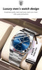 POEDAGAR Luxury Business Watches For Men Date Week Stainless Steel Waterproof Luminous Man Watch High Quality Quartz Men's Watch