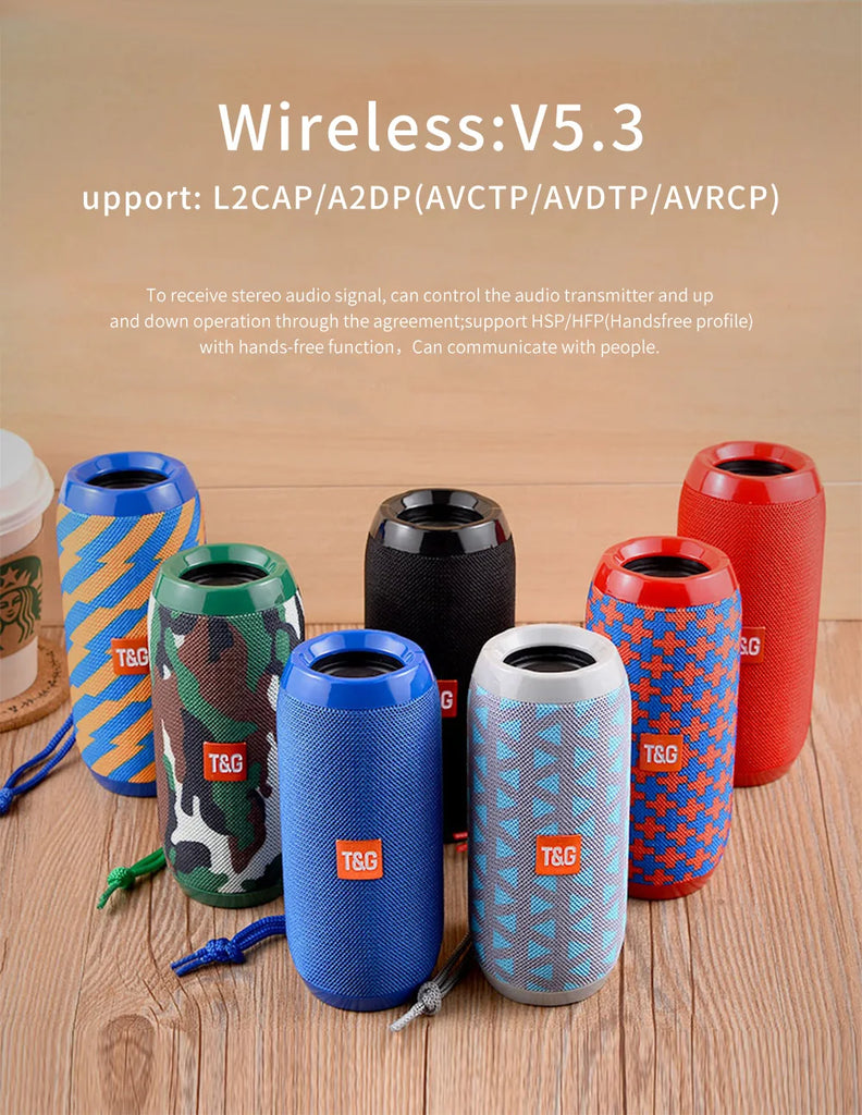 Bluetooth Speaker T&G TG117 Portable TWS Sound Box Waterproof Loudspeaker Outdoor Stereo Surround Speakers Support TF FM Radio