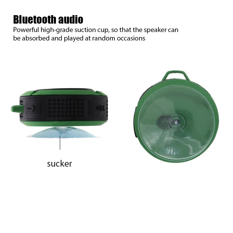 Bluetooth Speaker Big Suction Cup Bluetooth Stereo Outdoor Sports Mini TF Subwoofer Portable Waterproof Loudspeaker Soundbar
