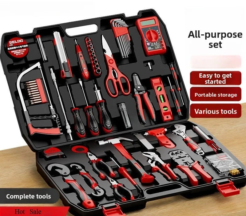 Multifunctional Tool Kit Home Repair Hand Tools Set with Storage Box for Household DIY Maintenance