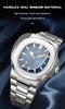 POEDAGAR Luxury Brand Men's Quartz Wristwatch Stainless Steel Waterproof Luminous Date Man Clock Square Business Watches For Men