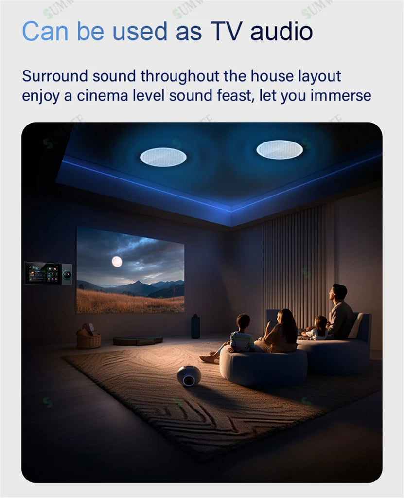 Smart Home Audio system WIFI sound in wall amplifier 8x25W power Built-in Zigbee gateway Android TUYA Device Scene control panel