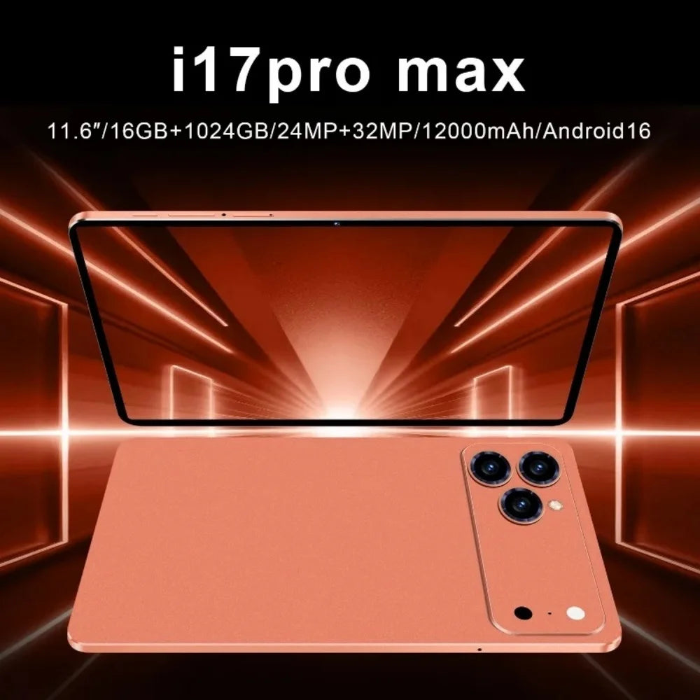 2026 IPad 17 Pro Max 12 Inch Global Original 5G Tablet 24GB 2T Android16 Snapdrago 8gen3 5G Dual SIM Call 20000mAh WIFI Tablet