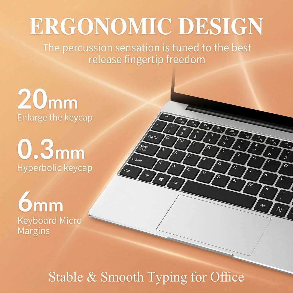 New Ultra Slim 14.1 Inch Laptop Intel 4405U 16GB RAM 2TB SSD 1920*1080 FHD Display Windows 11 Pro Office Study Computer