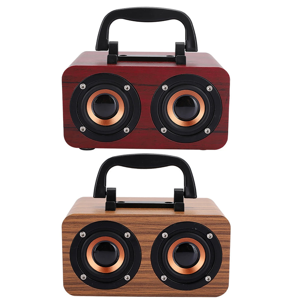 Bluetooth Speaker Retro Wooden Wireless Bluetooth Speaker Portable Music Player for Mobile Phone PC
