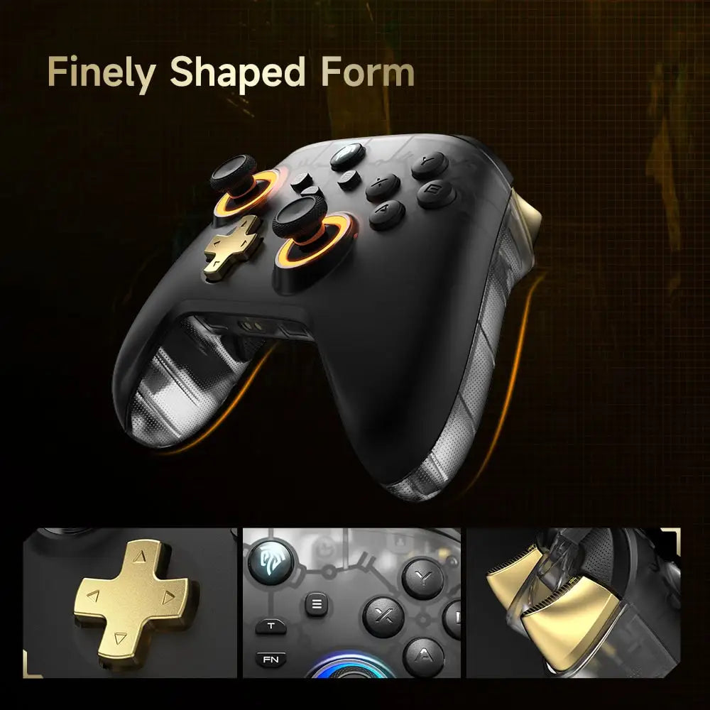 EasySMX D05 Wireless Gaming Controller Gamepad for PC/Switch/TV/Phone with Charging Dock RGB Hall Effect Joysticks Triggers