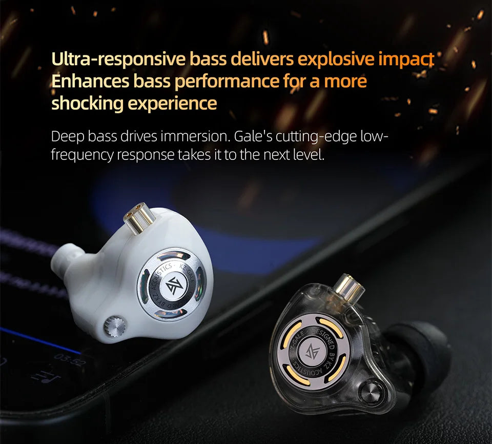 KZ Gale In-Ear Gaming Earphones E-sports Bass Metal Earbuds for Video Game Stage Live Sound Headphones