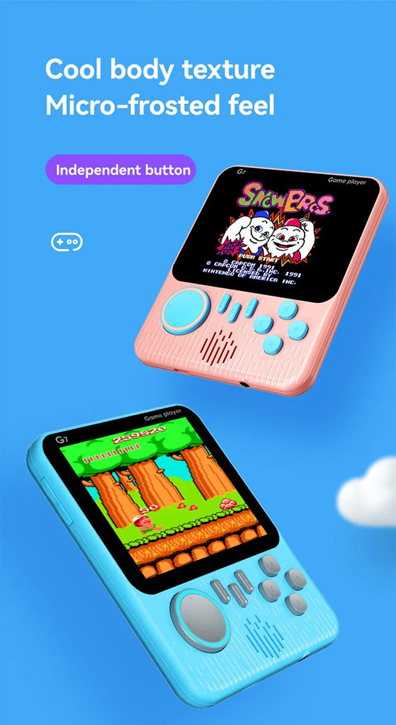 G7 Retro Handheld Game Console, 3.5-Inch LCD,  Built-In 666 Games,Portable Gaming Console, USB Charging Cable, AV Output Cable