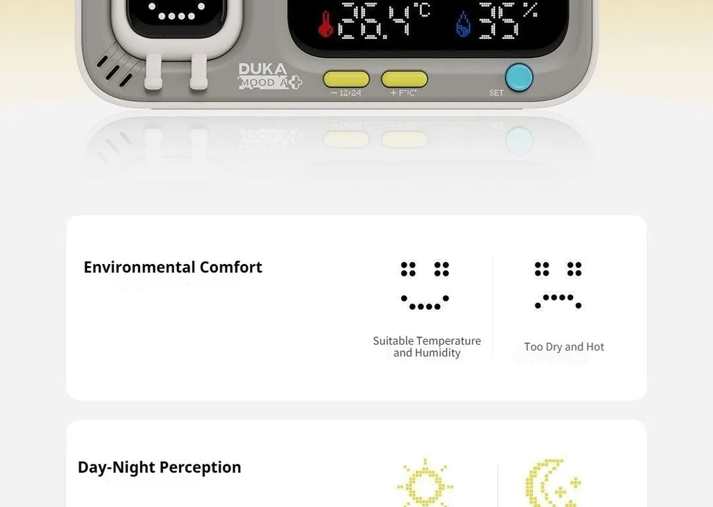 NEW DUKA MOODA Smart Temperature and Humidity Clock Sensor Electric Hygrometer Thermometer Home Weather Station Desktop Decor