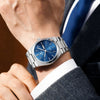 PENGAGAR Luxury Sport Quartz Man Wristwatch Waterproof Luminous Date Week Men Watches Stainless Steel Men's Watch Male Reloj+box