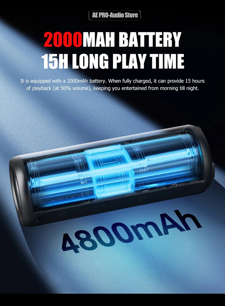 Bluetooth Speaker Wireless LoudSound Subwoofer Outdoor Portable Heavy Bass Fabric Speaker TWS Stereo RGB Ambient Light Speakers