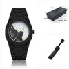 Lightweight Polycarbonate case high tech black men's watch classic simple silicone strap men's quartz watch fashion style clock
