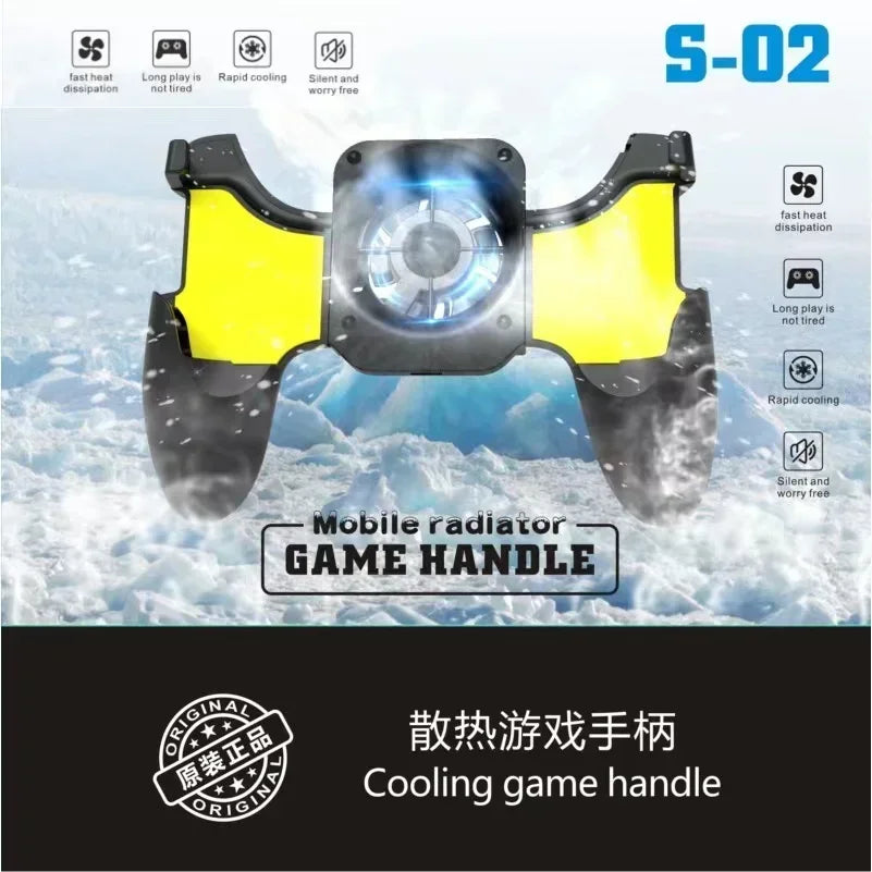 S-02 Mobile Phone Gaming Accessories Gamepad Joystick Controller with Air-cooled Cooling Fan for IPhone Android PUBG Game Cooler
