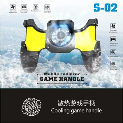 S-02 Mobile Phone Gaming Accessories Gamepad Joystick Controller with Air-cooled Cooling Fan for IPhone Android PUBG Game Cooler