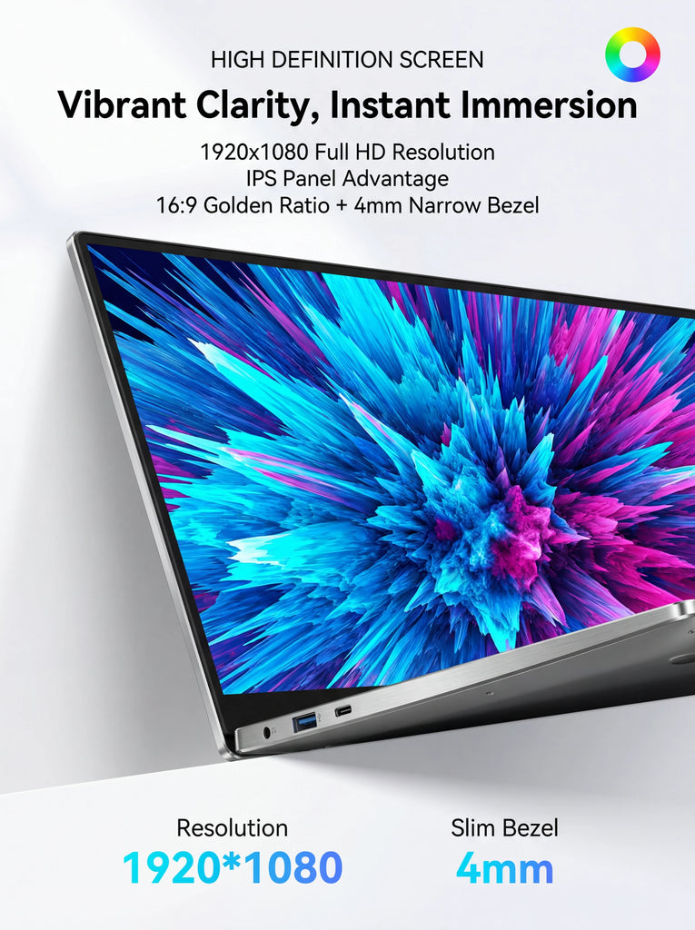 New Ultra Slim 15.6 Inch Laptop Intel Core I3-6100U 32GB RAM 2TB SSD 1920*1080 FHD Display Windows 11 Pro Office Study Computer