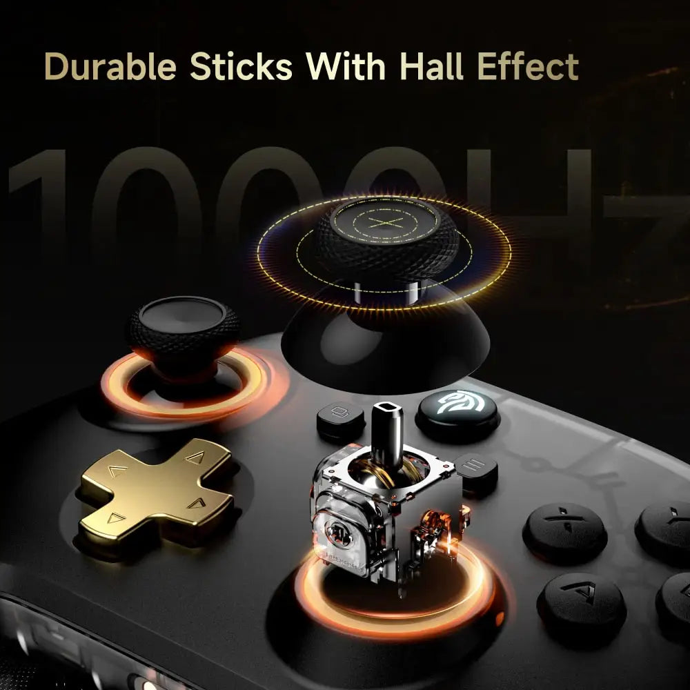 EasySMX D05 Wireless Gaming Controller Gamepad for PC/Switch/TV/Phone with Charging Dock RGB Hall Effect Joysticks Triggers