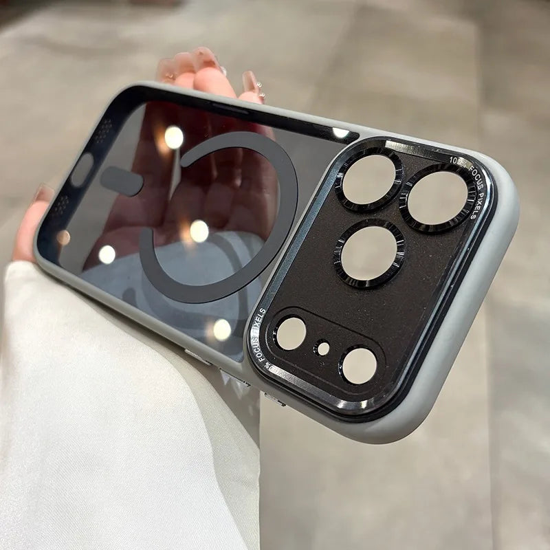 Luxury Transparent for Magsafe Case for IPhone 17 Pro Max 17Air 16 15 14 13 12 11 Pro Max Plating Camera Shockproof Cover