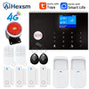 Home 4G GSM Alarm Security System 433MHz Wireless 2.4G WIFI Smart Alarm Kit Works with TUYA Smart Life APP Compatible with Alexa