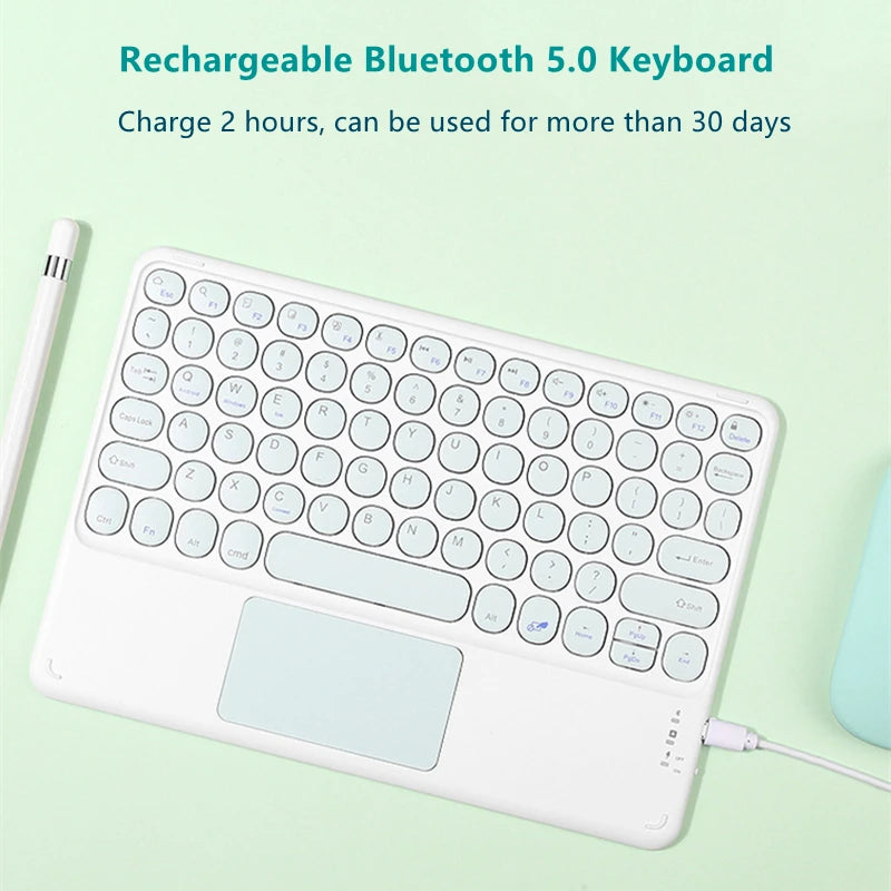 Bluetooth Wireless Keyboard With Touchpad Hebrew Spanish Korean For iPad Pro Air for Xiaomi Huawei Android Windows Tablet