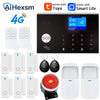 Home 4G GSM Alarm Security System 433MHz Wireless 2.4G WIFI Smart Alarm Kit Works with TUYA Smart Life APP Compatible with Alexa