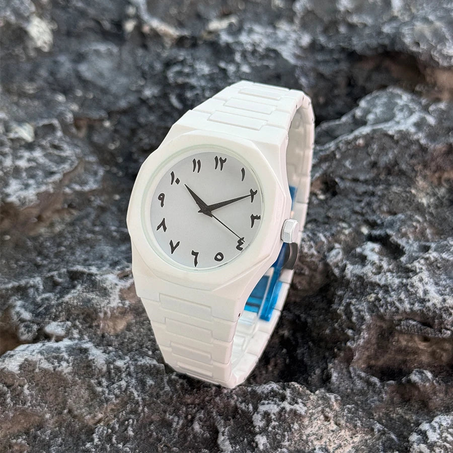 Hot sales in the Middle East high-end plastic men's watch with Arabic numerals neutral casual simple quartz watch