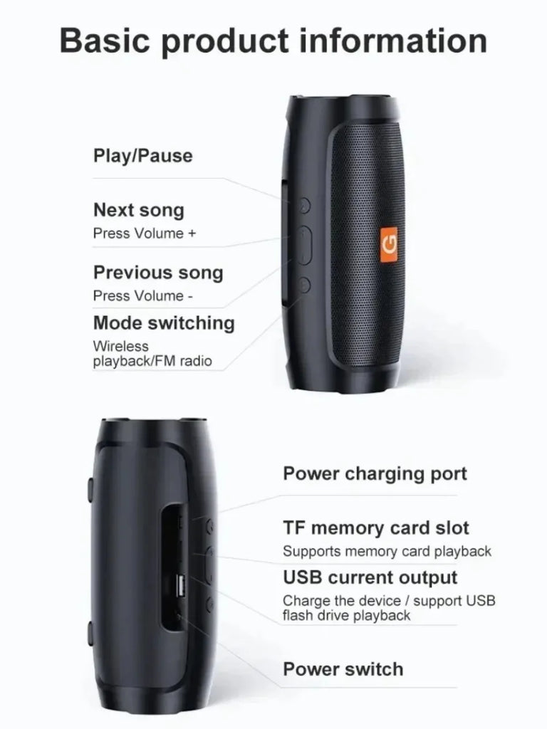Lenovo Bluetooth Speaker Dual Speaker Stereo TF USB Playback FM Voice Broadcasting Subwoofer Outdoor Wireless Portable Speakers