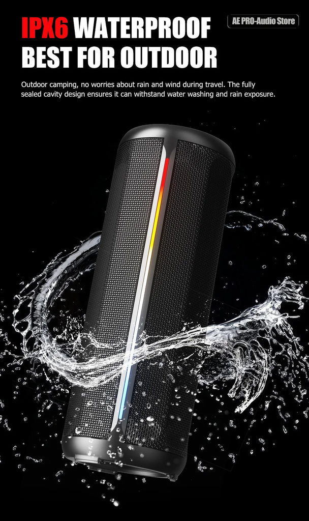 Bluetooth Speaker Wireless LoudSound Subwoofer Outdoor Portable Heavy Bass Fabric Speaker TWS Stereo RGB Ambient Light Speakers