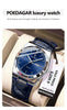 POEDAGAR Luxury Trend Men Watch Waterproof Luminous Date Week Man Wristwatch Military Outdoor Leather Men's Quartz Watches Reloj