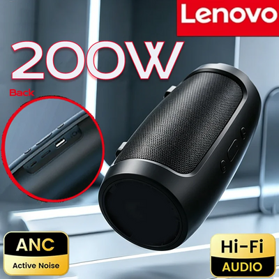 Lenovo Bluetooth Speaker Dual Speaker Stereo TF USB Playback FM Voice Broadcasting Subwoofer Outdoor Wireless Portable Speakers