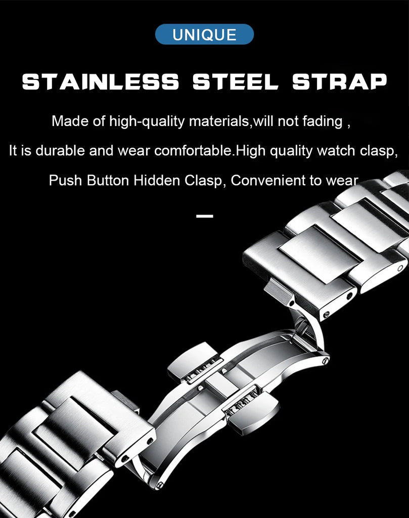 POEDAGAR Luxury Brand Men's Quartz Wristwatch Stainless Steel Waterproof Luminous Date Man Clock Square Business Watches For Men
