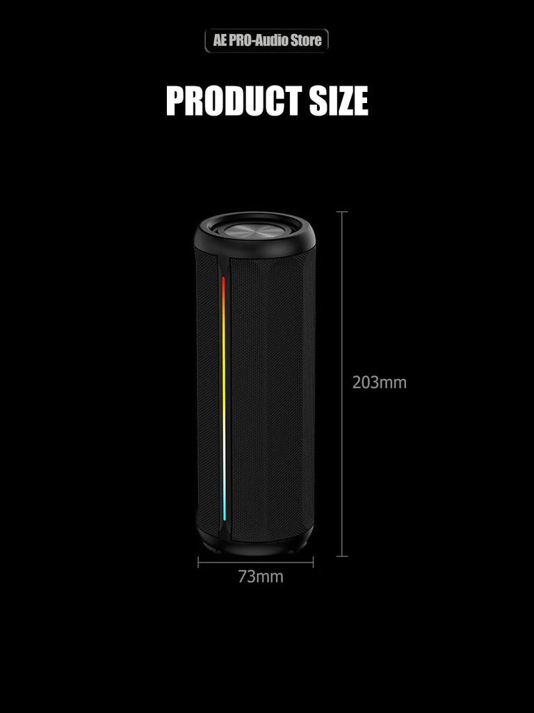 Bluetooth Speaker Wireless LoudSound Subwoofer Outdoor Portable Heavy Bass Fabric Speaker TWS Stereo RGB Ambient Light Speakers