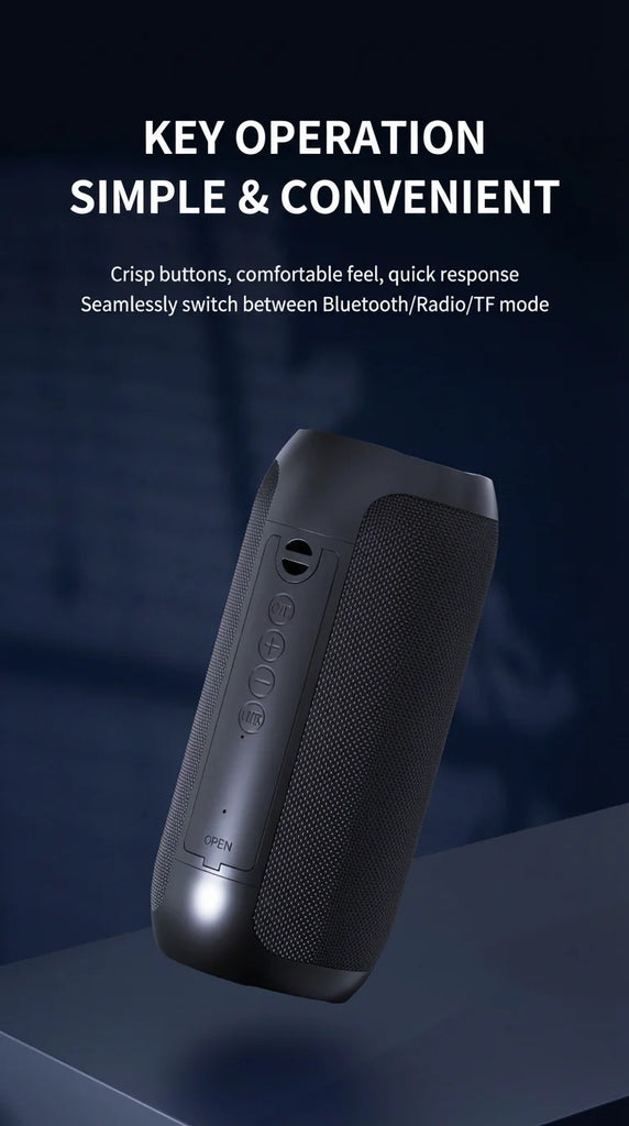 Bluetooth Speaker Bass Powerful Portable Long Battery Life Wireless Subwoofer Outdoor Gathering Camp Sound Box Supports TF USB