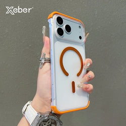 For Magsafe Frameless Magnetic Translucent Case For iPhone 17 16 15 14 13 12 Pro Max Plus Wireless Charging Shockproof Cover