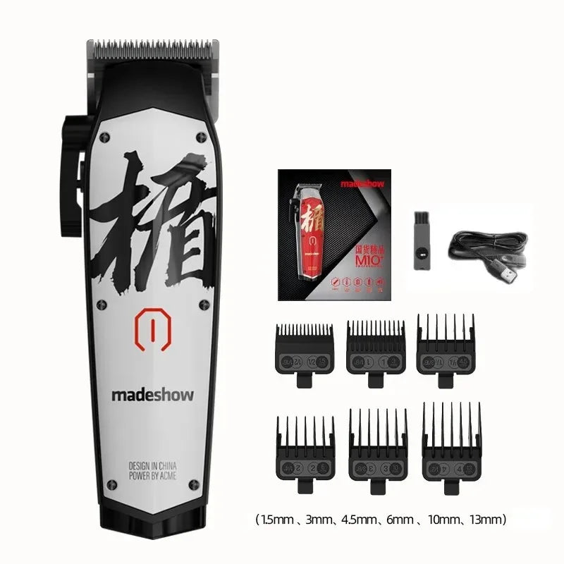 New D0 MadeShow M10M11 Professional Hair Clipper + Trimmer Set 0.1mmHair Cutting Machine Cutting T Blade High Speed High Quality