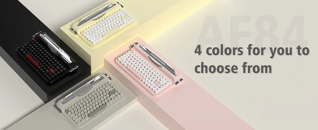 AJAZZ AF84 Multl-Device Keyboard Dual Mode 2.4G/Bluetooth5.0 With Card Slot Bracket Position Typewriter Office Membrane Keyboard